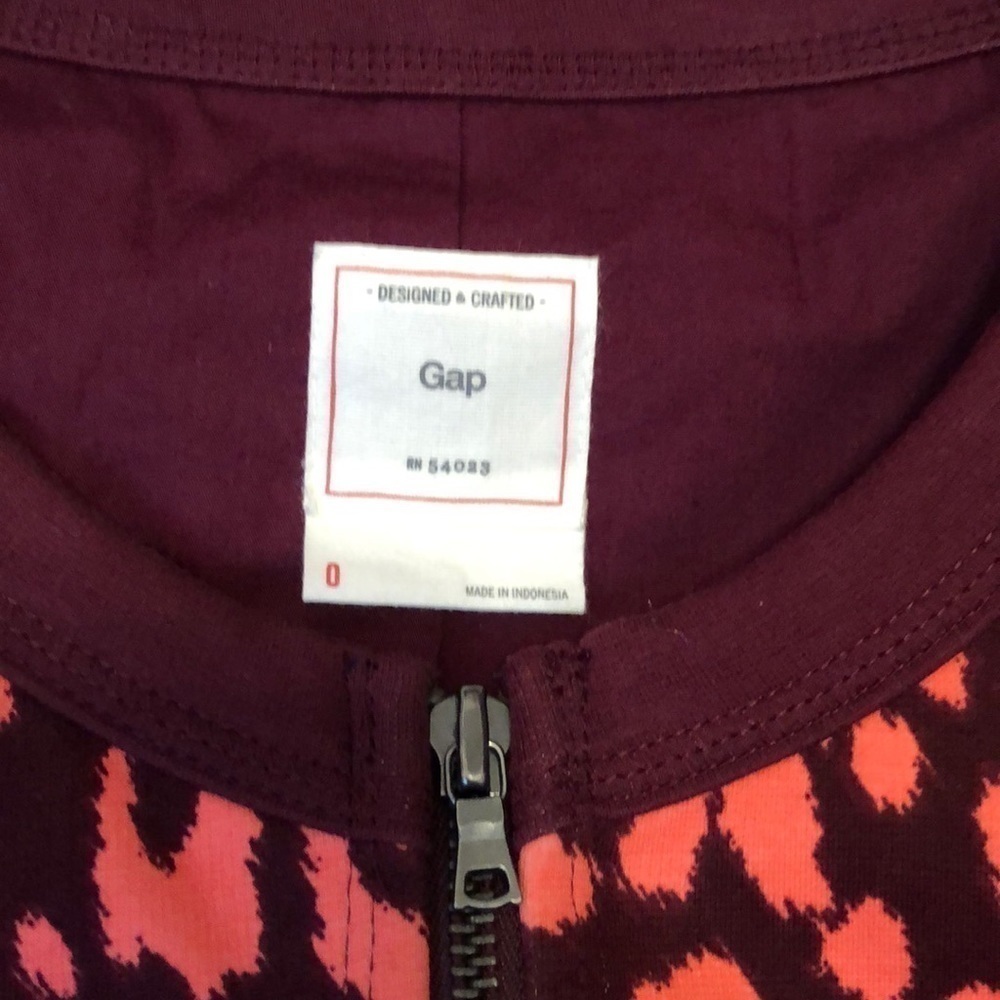 Gap Leopard Print Crop Jacket Size 0 - image 2